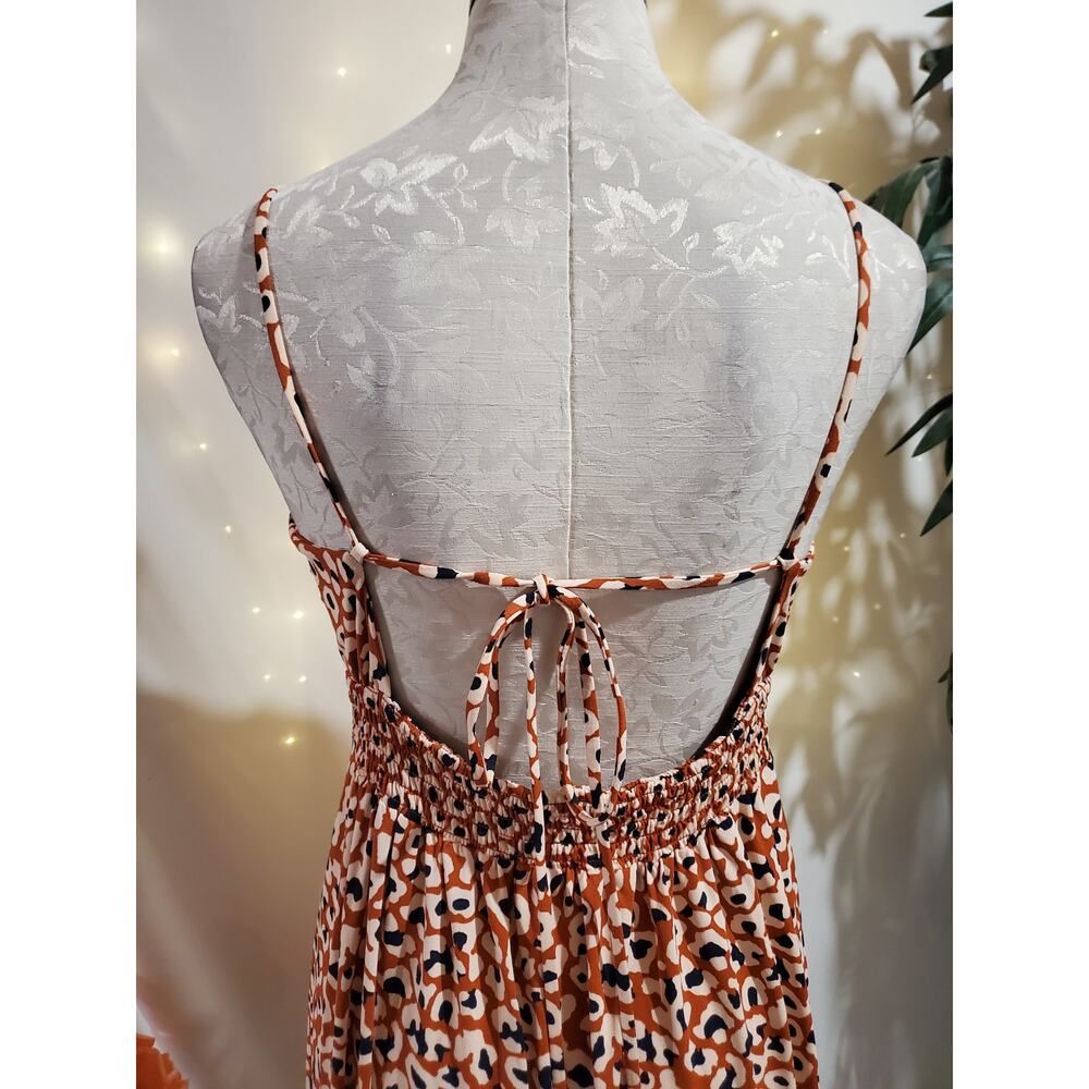 Maaji + Rapsodia Leopard Animal Print Beaded Tiered Maxi Dress Size L Beachy - Picture 6 of 11